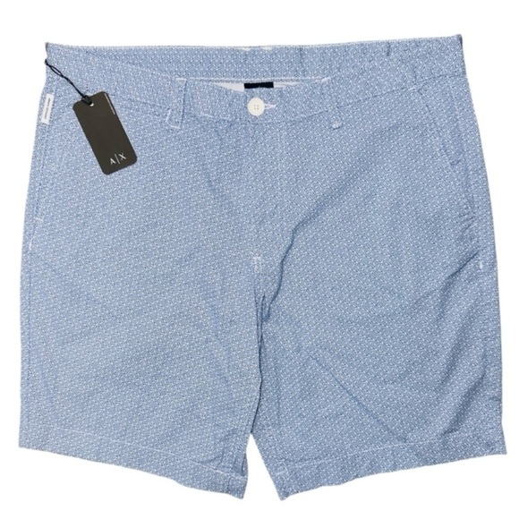 New Armani Exchange Mens Size 38 Waist Blue Geo Shorts 9” Inseam - Picture 1 of 5